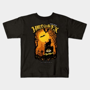 halloween scary nigth black cat Kids T-Shirt